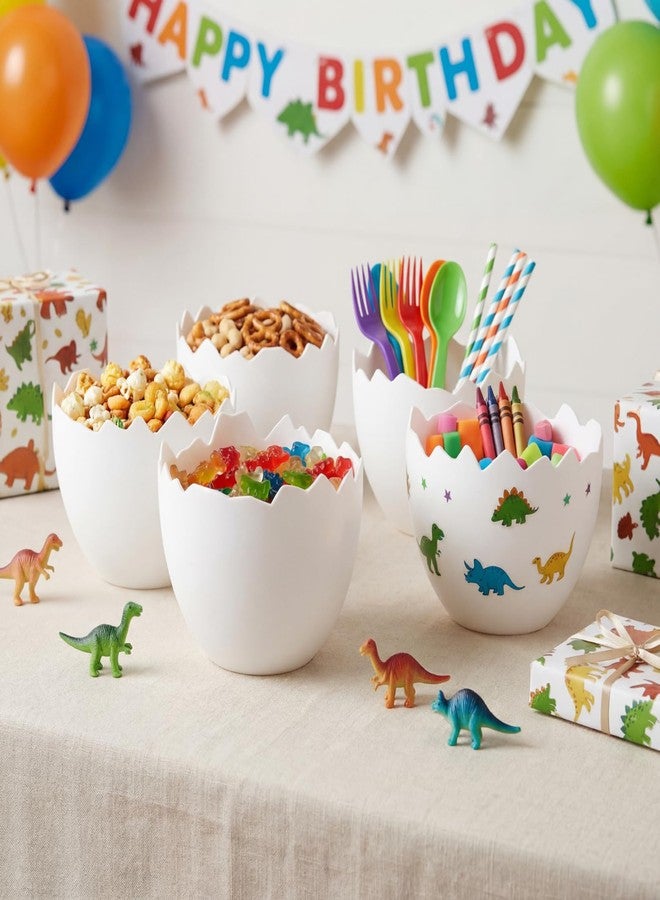 AceOrbit Dinosaur Themed Party Decorations Easter Table Centerpiece 4 Plastic Egg Shape Vases Treat Boxes Snack Trays for Adult Dinosaur Birthday Themed Party Supplies - Image 5